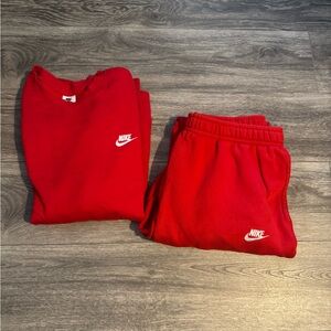 Nike Red Track Pants & Sweatshirt Set